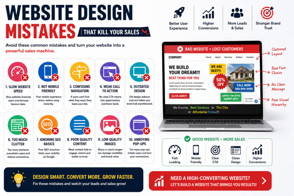 Website Design Mistakes That Kill Your Sales in 2026